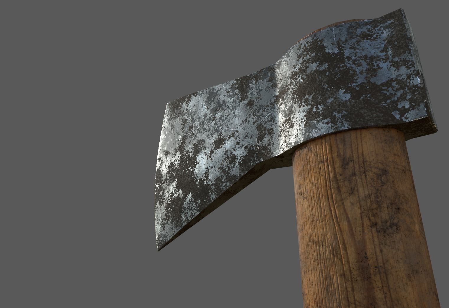 Wood cutter  Axe Low-poly 3D model_1
