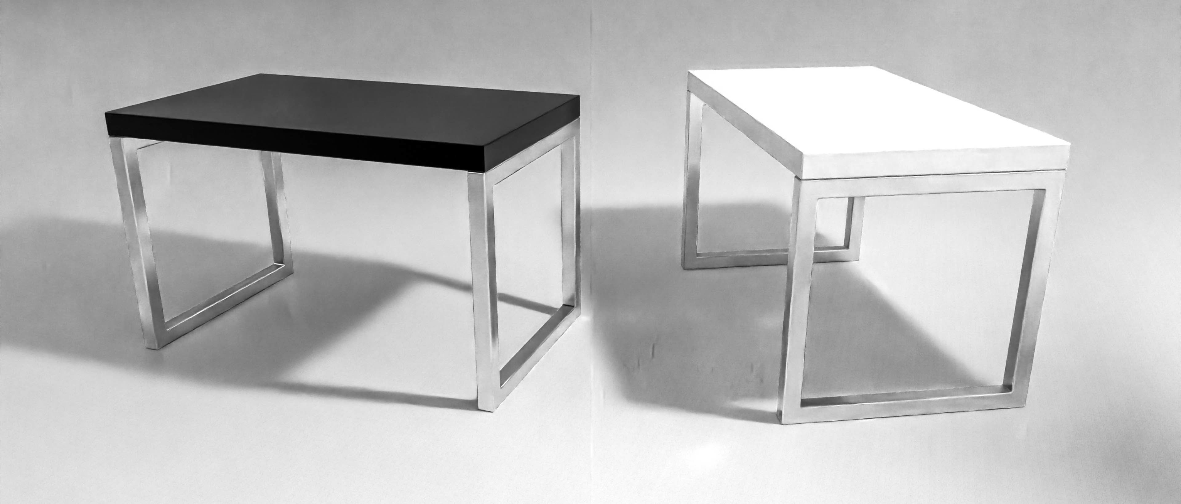 BLACK AND WHITE INVICTA INTERIOR OFFICE CABINET DESK Low-poly 3D model_1