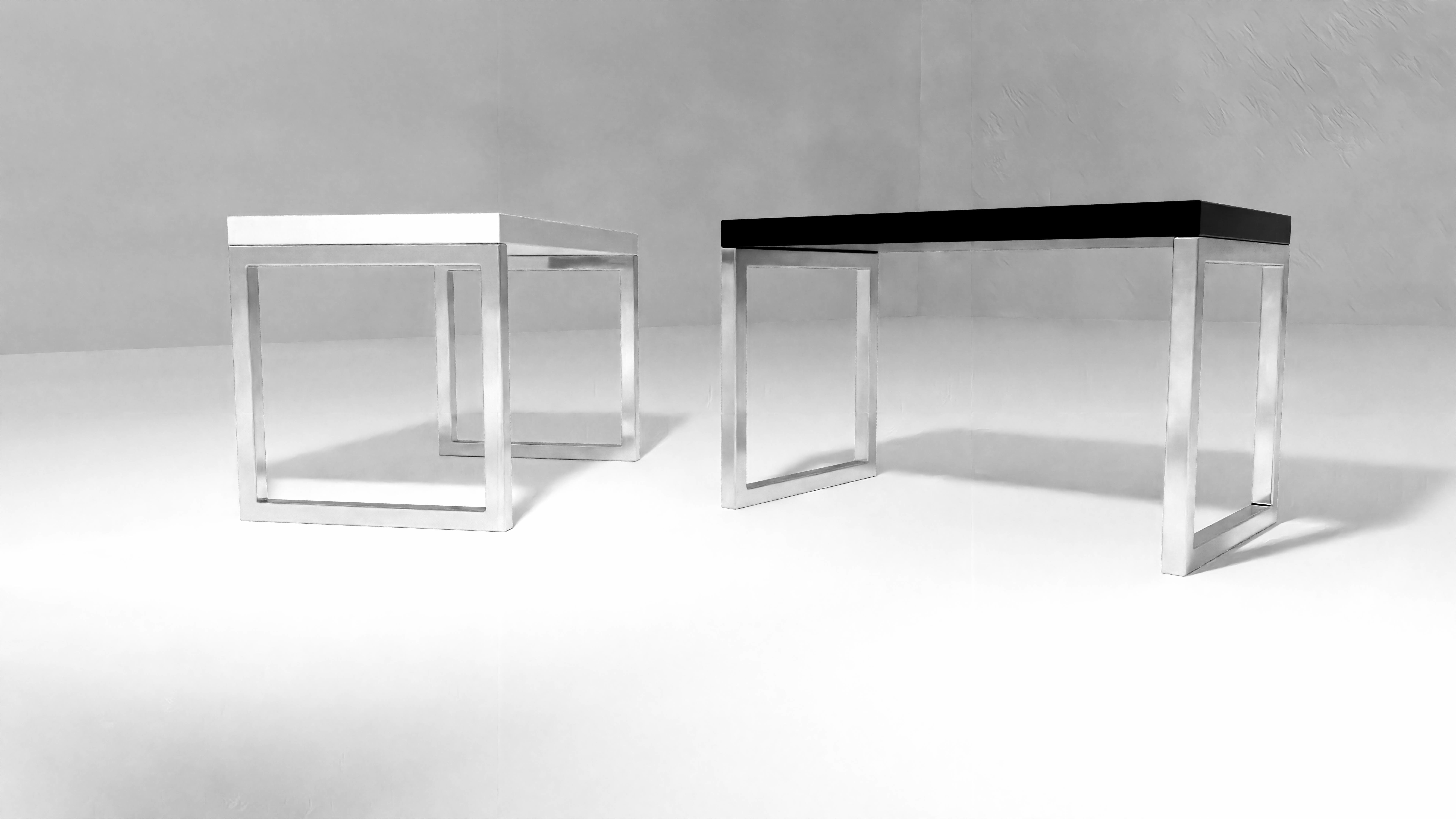 BLACK AND WHITE INVICTA INTERIOR OFFICE CABINET DESK Low-poly 3D model_3