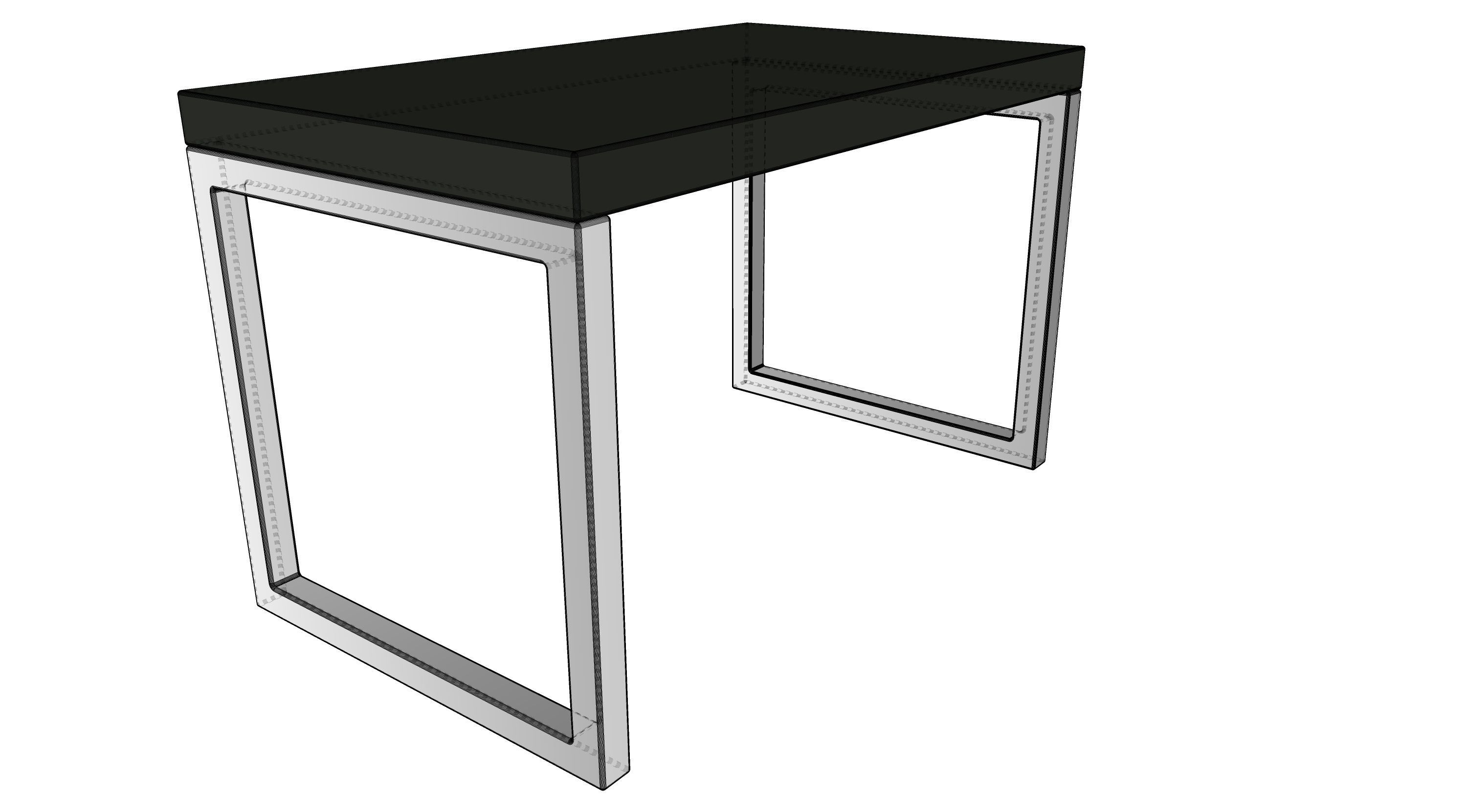 BLACK AND WHITE INVICTA INTERIOR OFFICE CABINET DESK Low-poly 3D model_6
