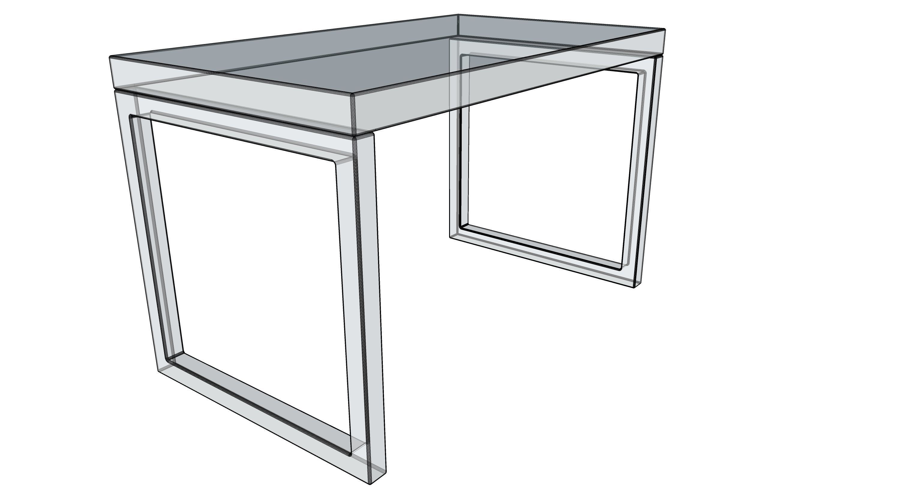 BLACK AND WHITE INVICTA INTERIOR OFFICE CABINET DESK Low-poly 3D model_5