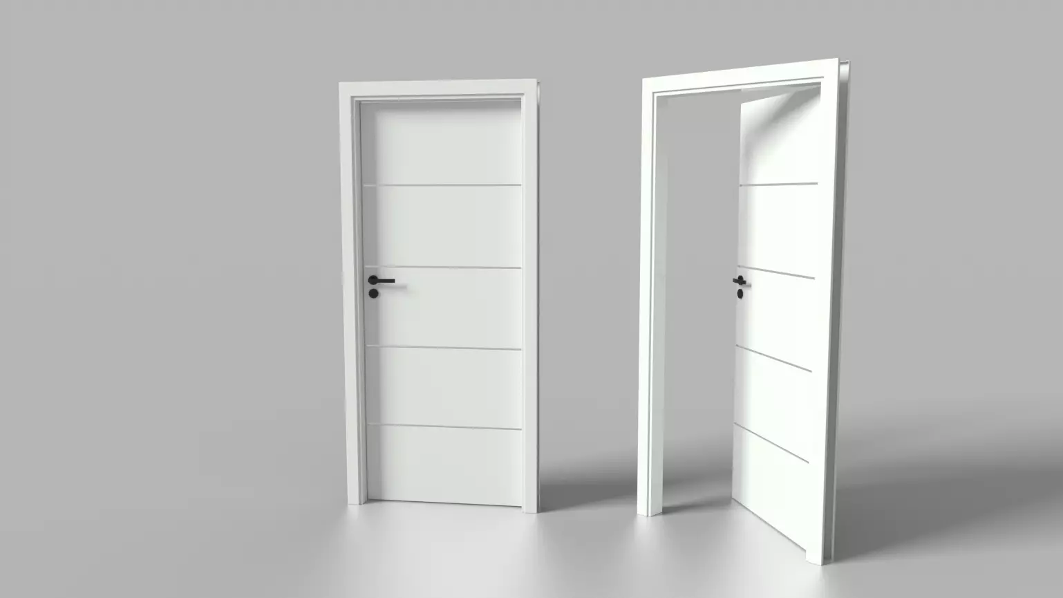 White wood door simple by Artrzcinski 3D model_0
