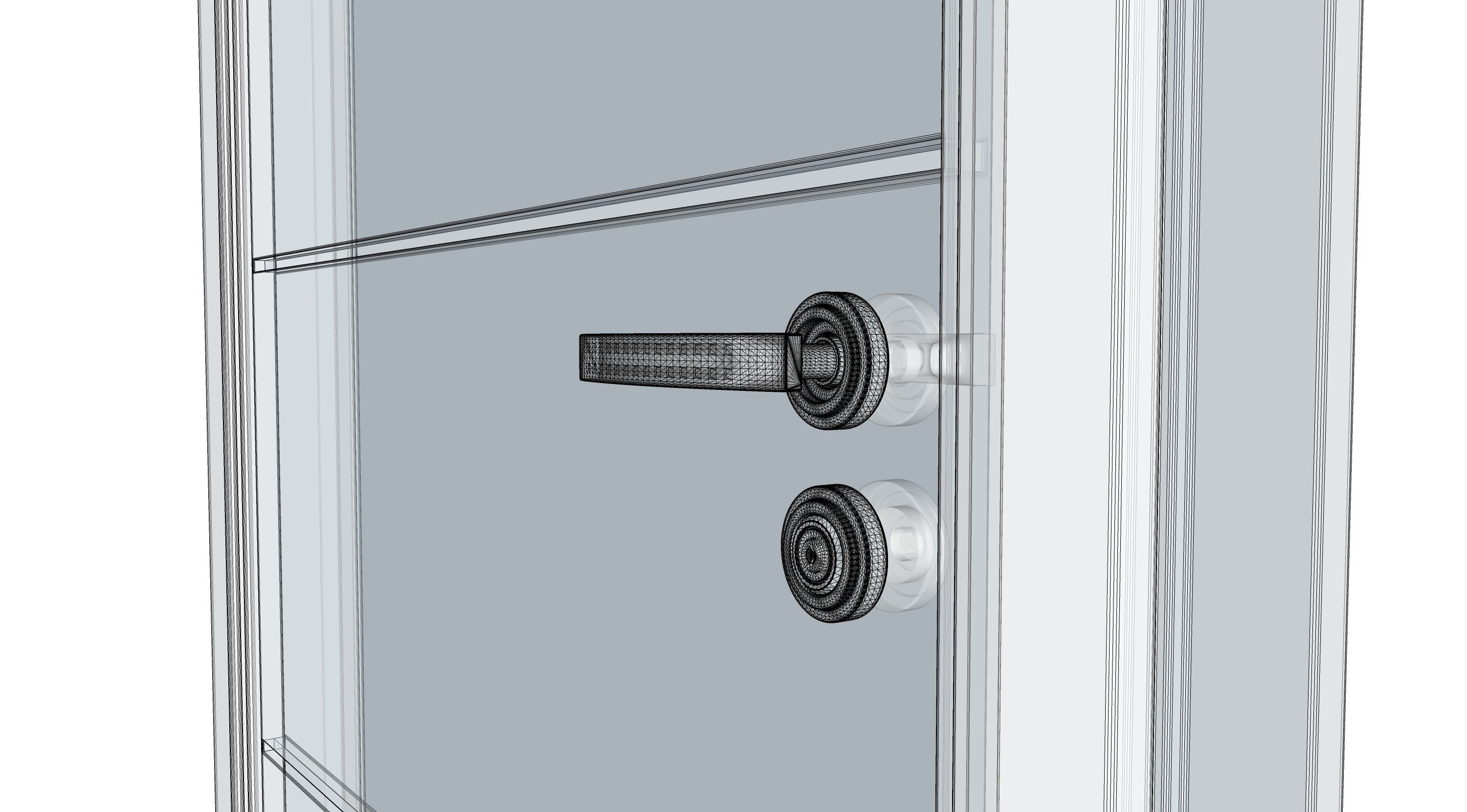 White wood door simple by Artrzcinski 3D model_4