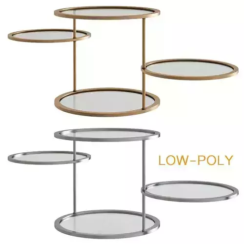 Coffee end tables Chrome 3d model