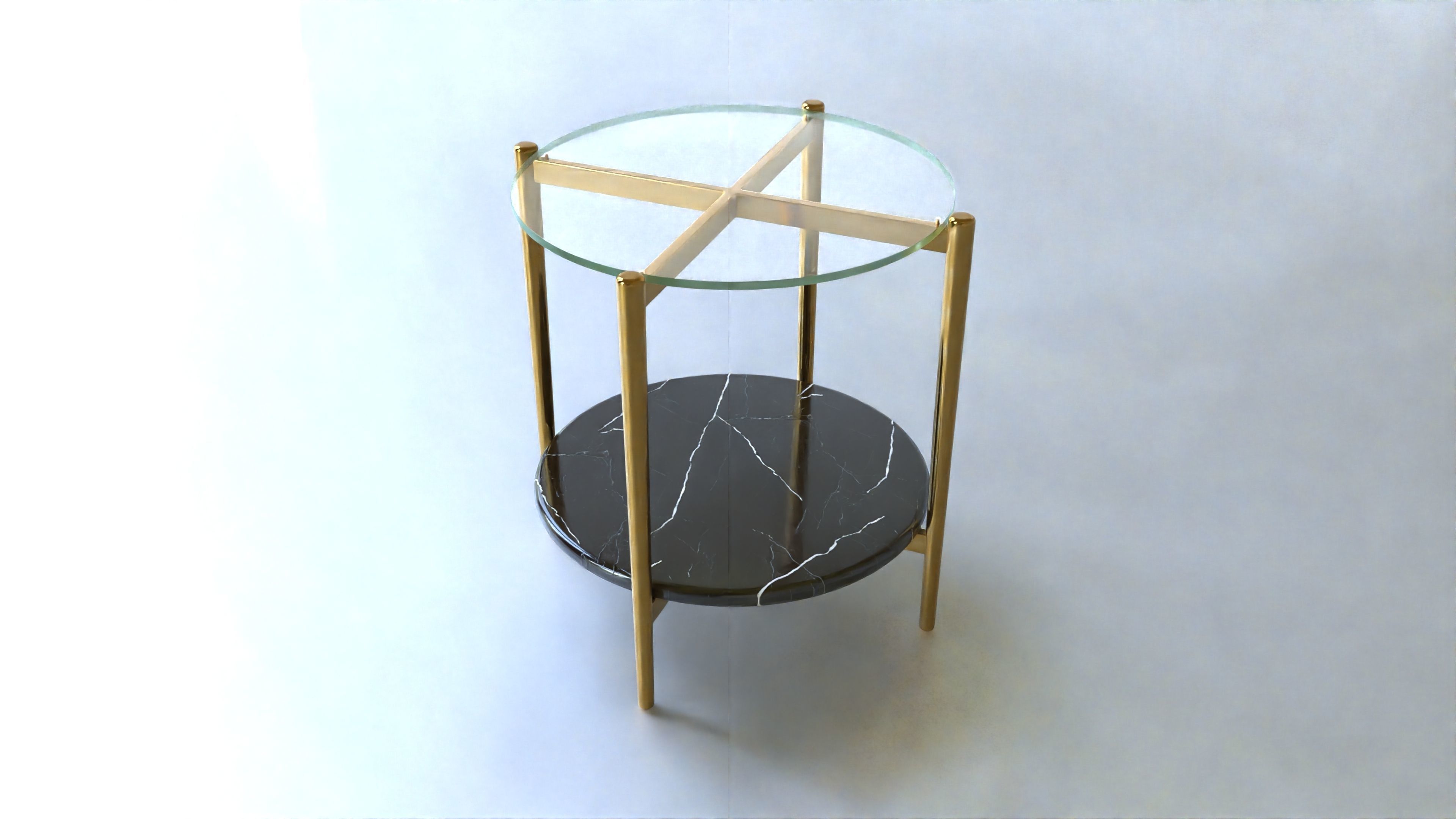 Coffee Table gold marble wood - Mid-Century Coffee Tables 3D Model Collection_14