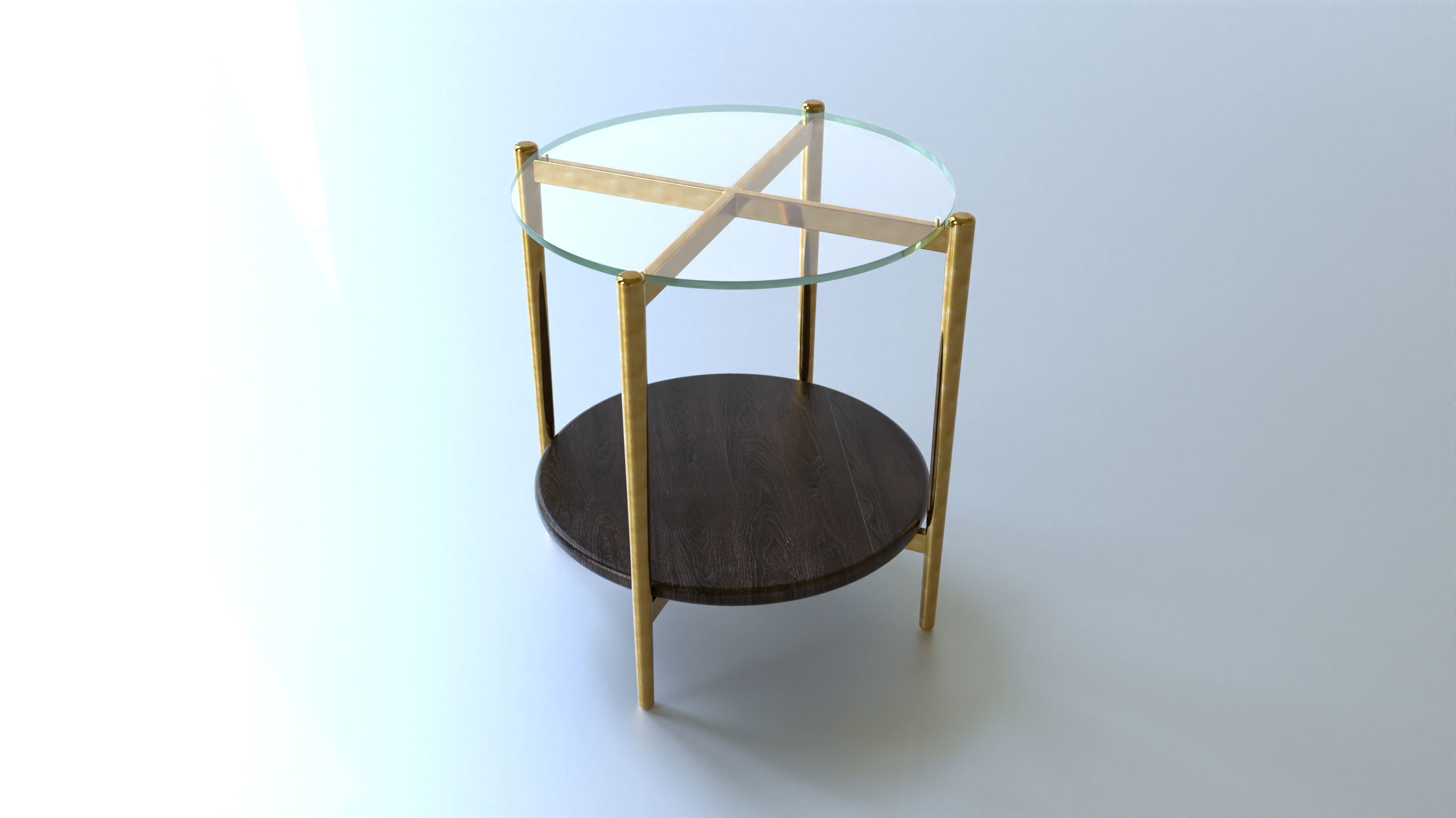 Coffee Table gold marble wood - Mid-Century Coffee Tables 3D Model Collection_15