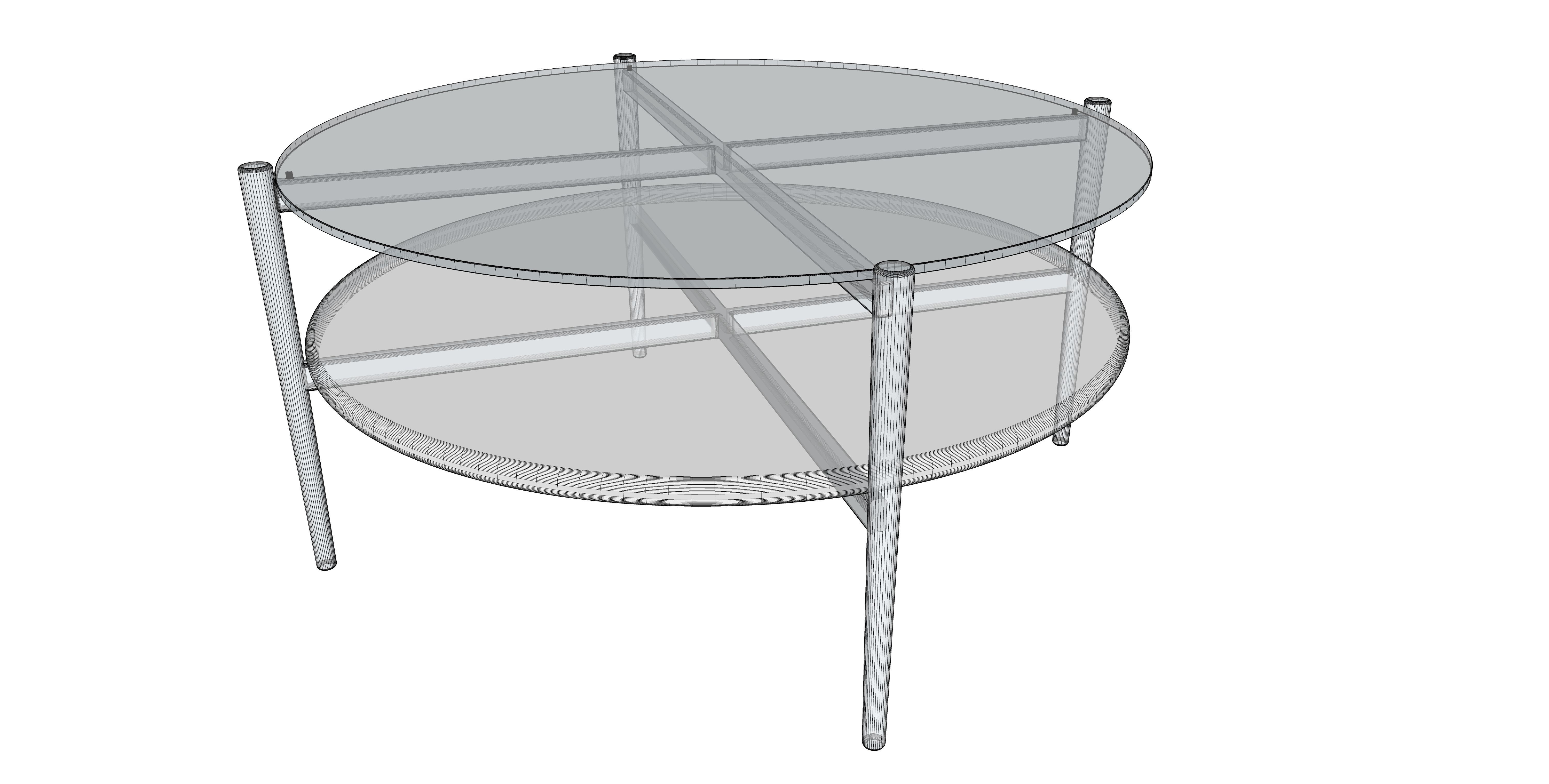 Coffee Table gold marble wood - Mid-Century Coffee Tables 3D Model Collection_9