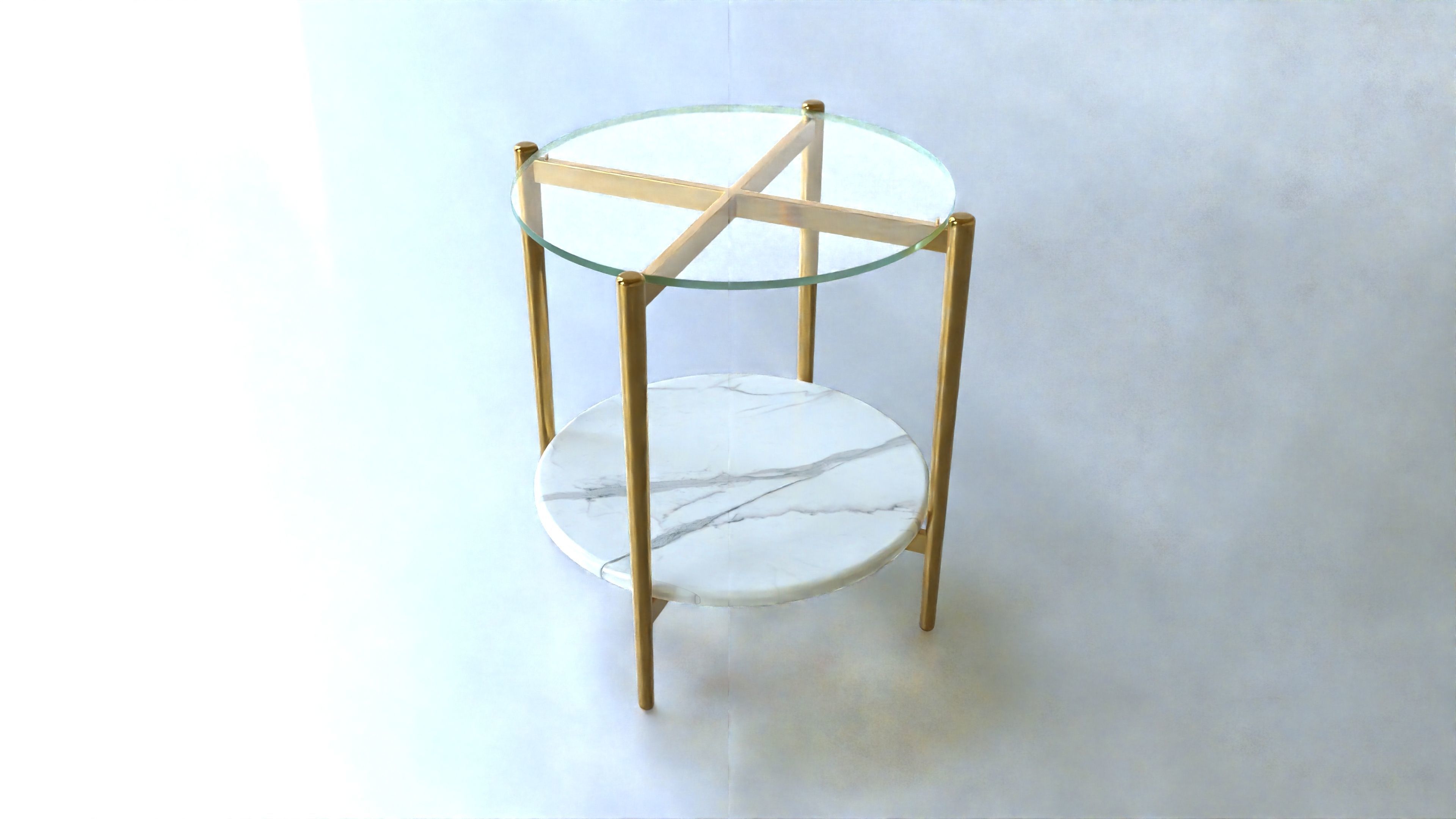 Coffee Table gold marble wood - Mid-Century Coffee Tables 3D Model Collection_13