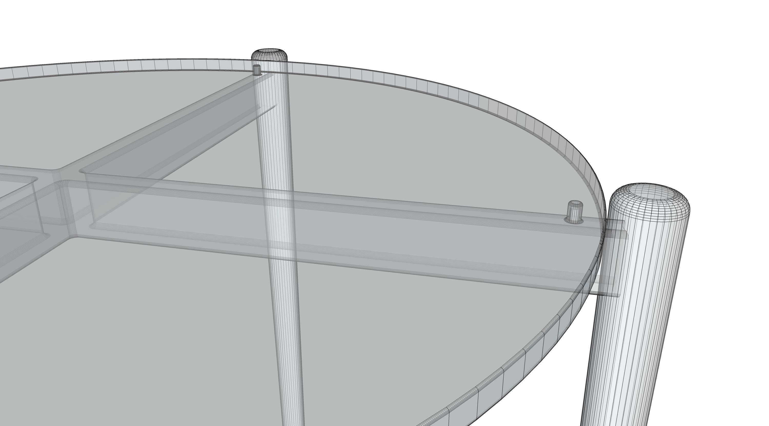 Coffee Table gold marble wood - Mid-Century Coffee Tables 3D Model Collection_35