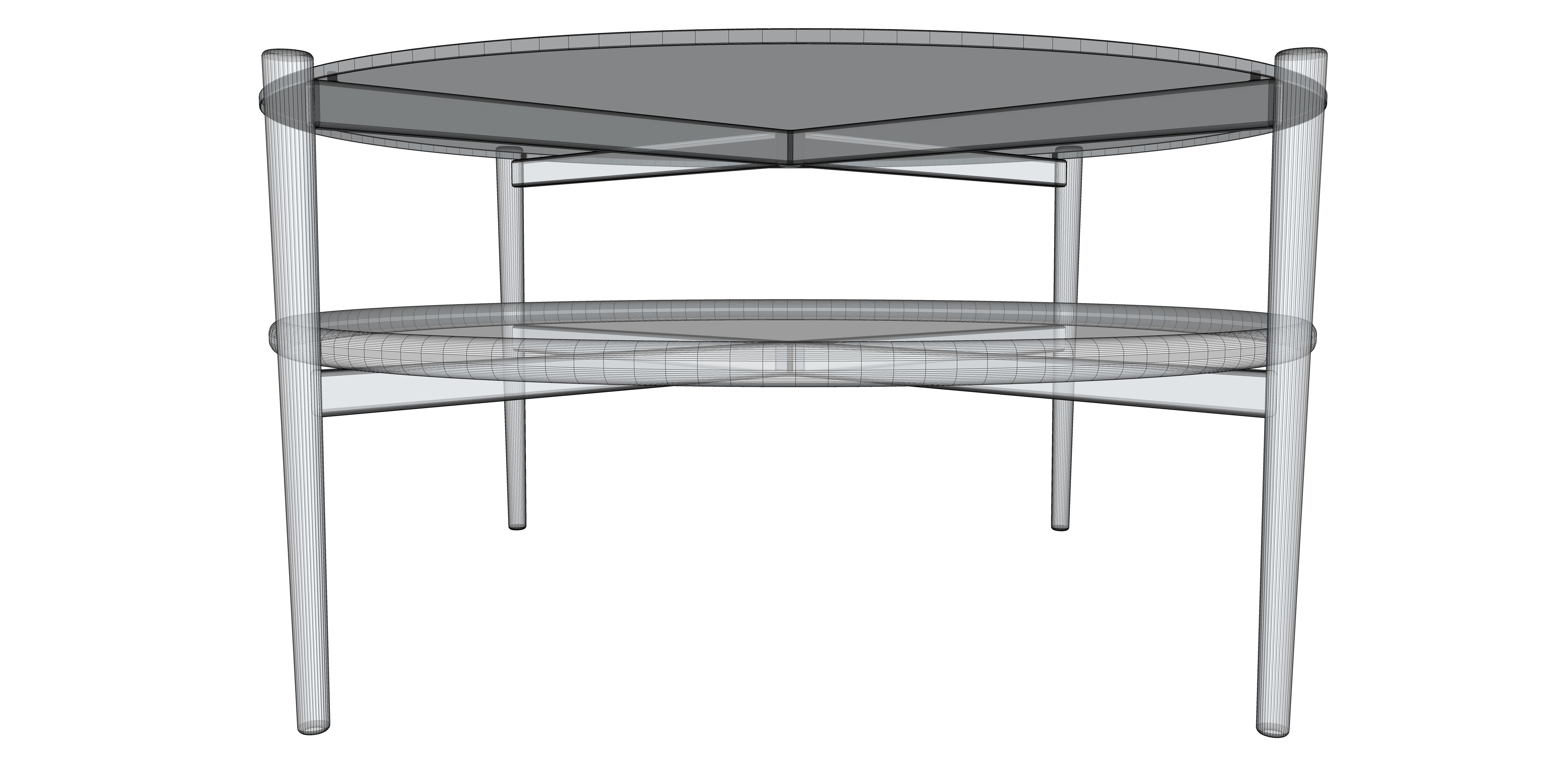 Coffee Table gold marble wood - Mid-Century Coffee Tables 3D Model Collection_10