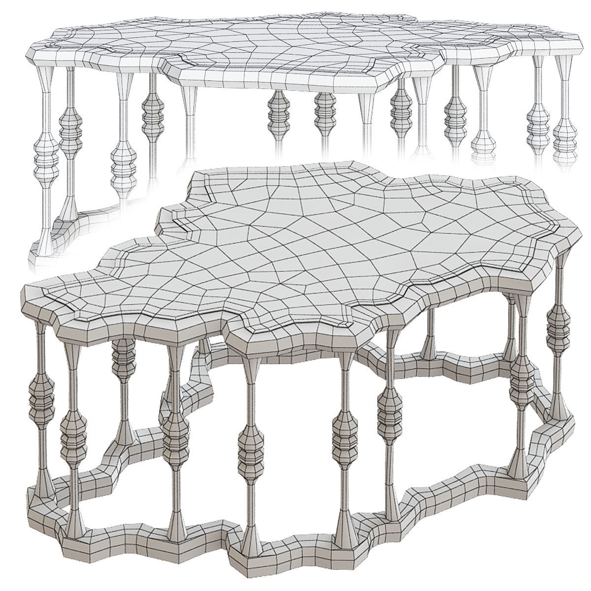 EIFFEL coffee table by Bessa in Coffee Tables - Eporta 3d model Low-poly 3D model_1