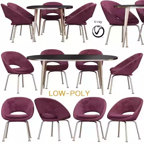Orb Velvet Dining Chair Westelm 3d model