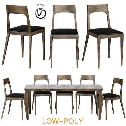 Gioia Dining Table 3d model Low-poly 3D model