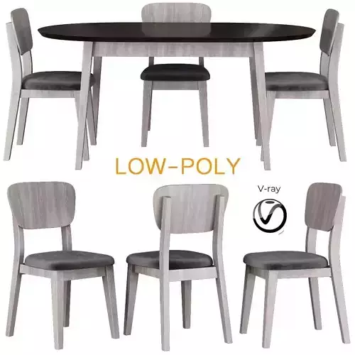 Wooden Dining table 3d model