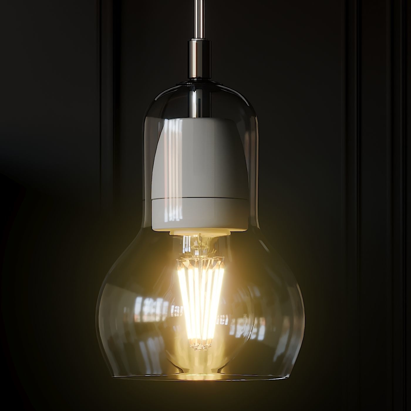 NOVA 68 Tradition Modern Glass Bulb Pendant Lamp 3D model_1