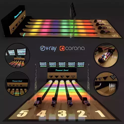 Bowling game 3D model