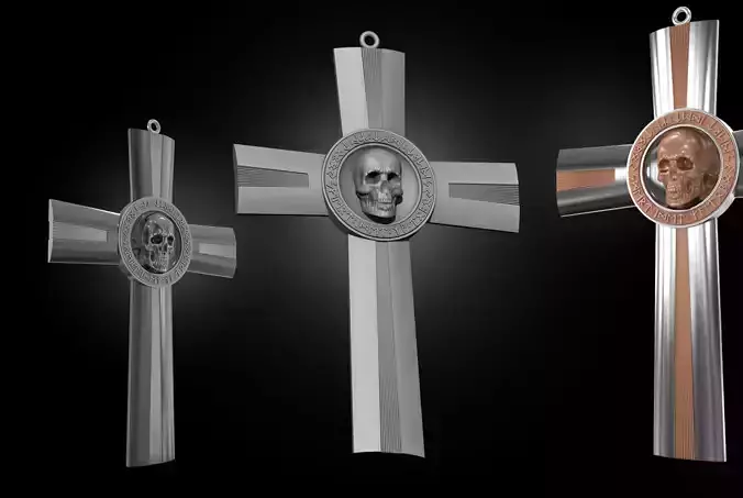 Cross with Skull Necklace