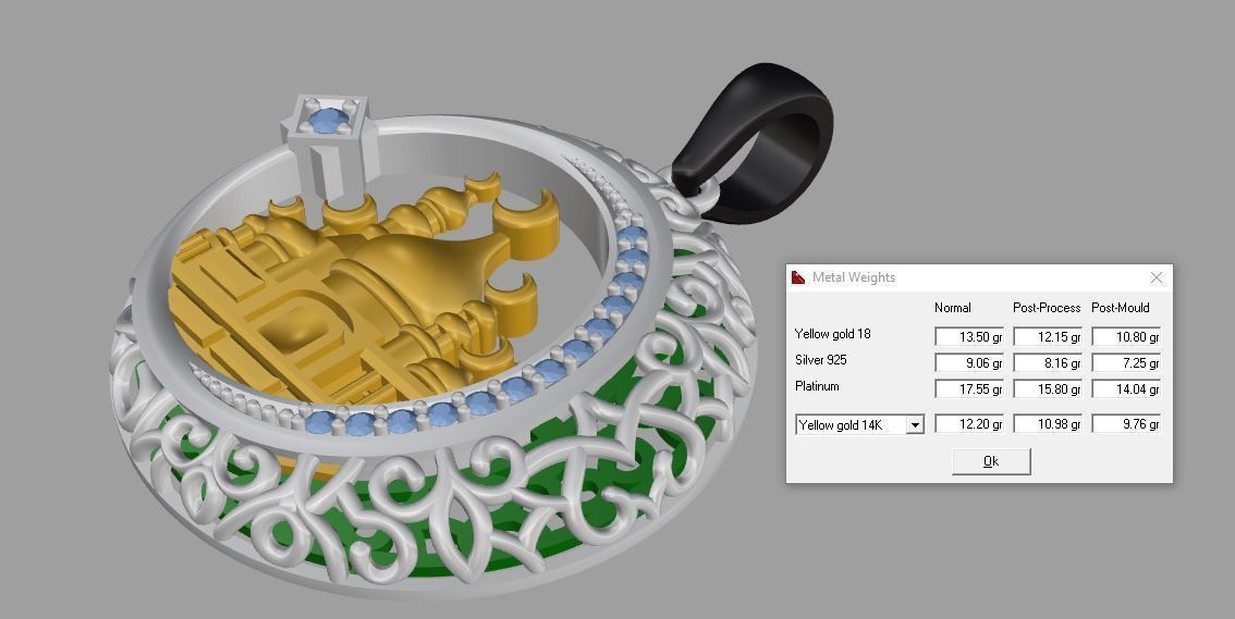 mosque pendant 1917 3D print model_3
