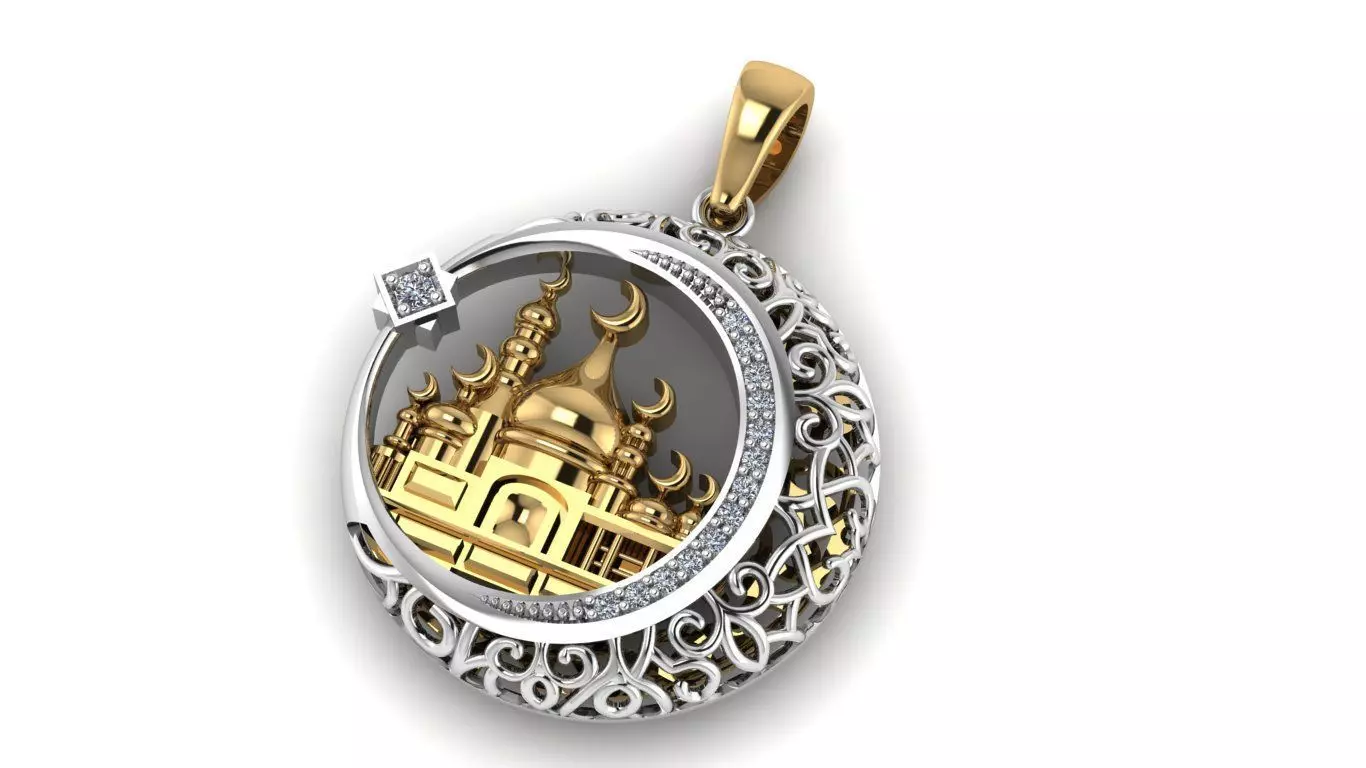 mosque pendant 1917 3D print model_0