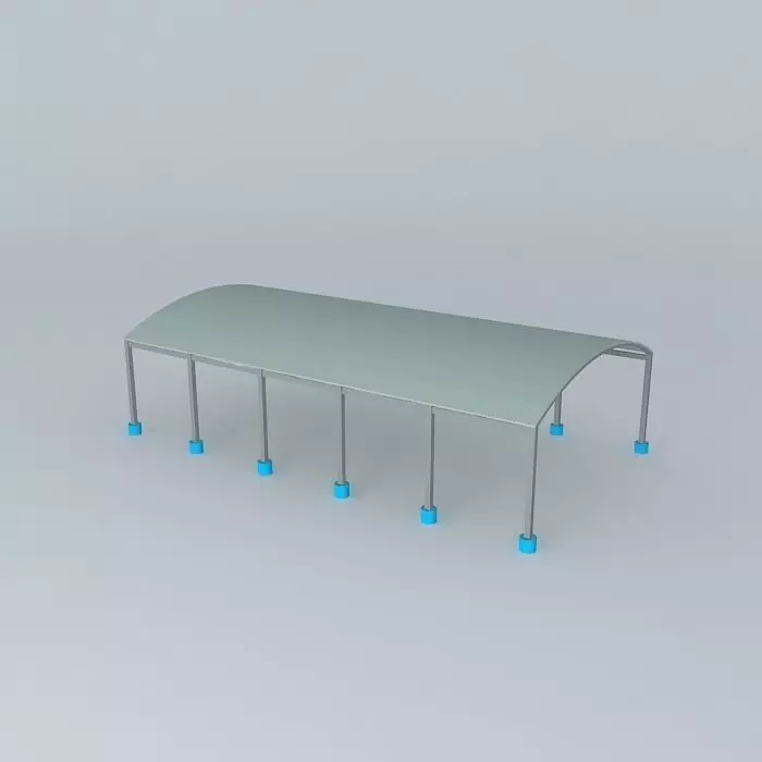 Gymnasium metal canopy with poles Free 3D model