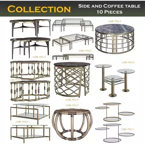 Side and Coffee table 3d model collection 