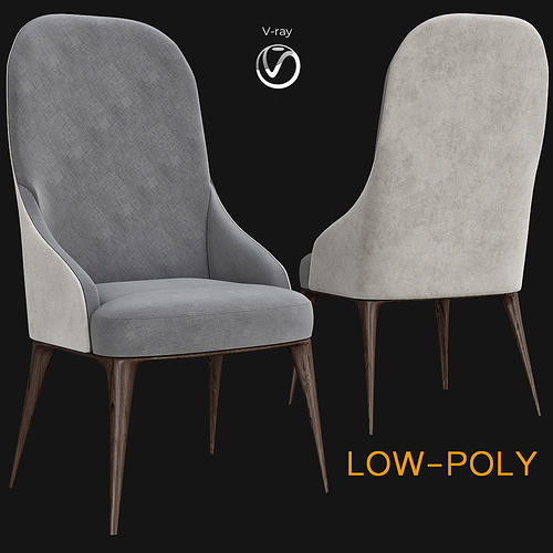 Chairs 3d model collection rattan chair Low-poly 3D model 6