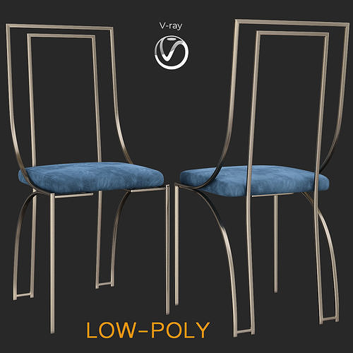 Chairs 3d model collection rattan chair Low-poly 3D model 4