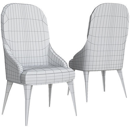 Chairs 3d model collection rattan chair Low-poly 3D model 5