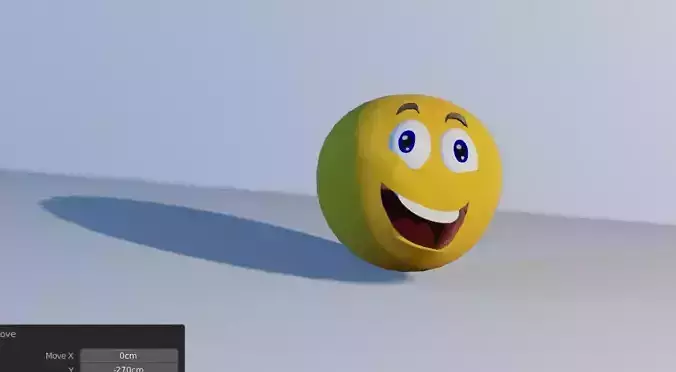 Happy Emoji Low-poly 3D model