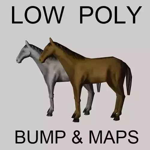 Low poly horse 3D model