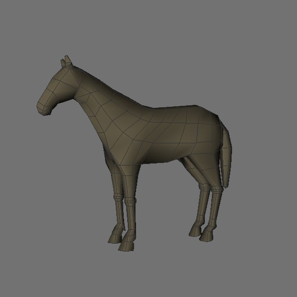 Low poly horse 3D model_6