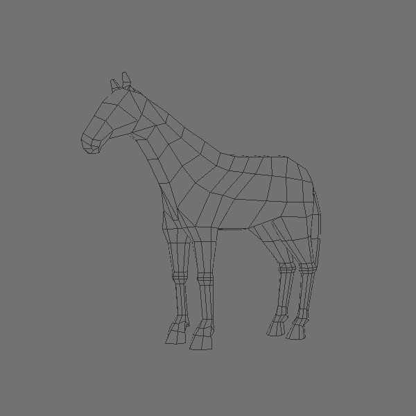 Low poly horse 3D model_7