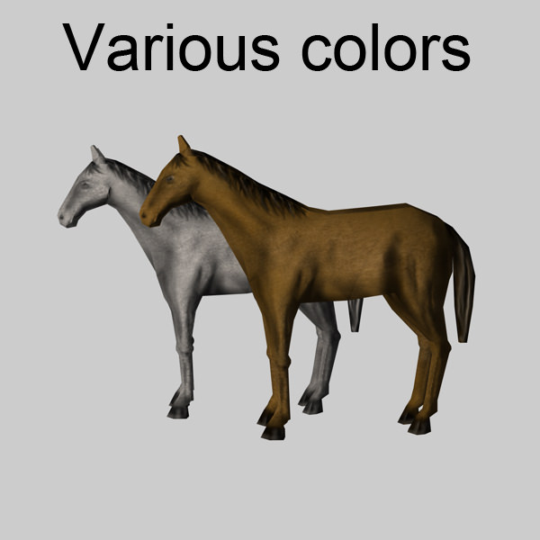 Low poly horse 3D model_8