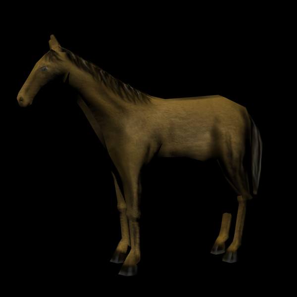 Low poly horse 3D model_2