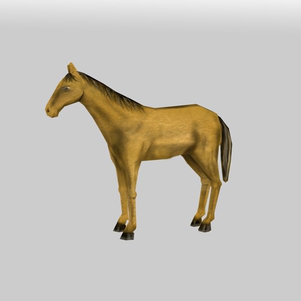 Low poly horse 3D model_1