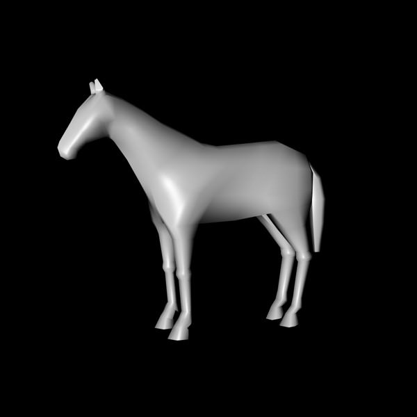 Low poly horse 3D model_5