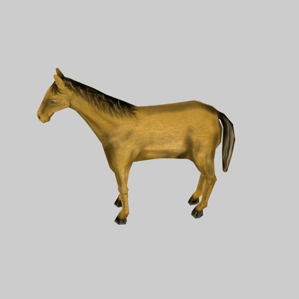 Low poly horse 3D model_4