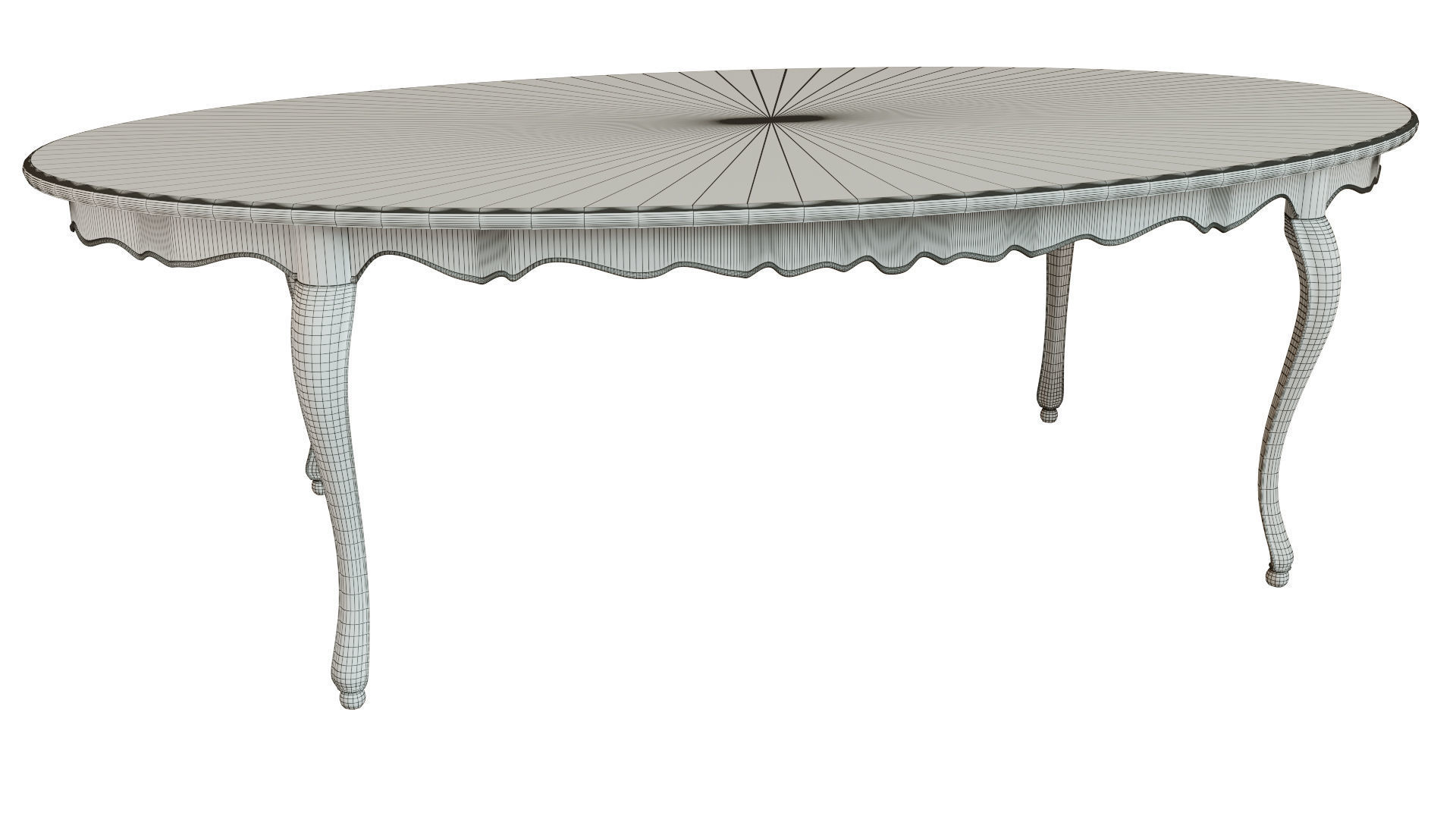 Classic table with inlaid veneer 2400 3D model_9
