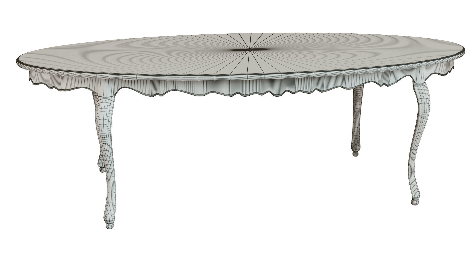 Classic table with inlaid veneer 2400 3D model_16