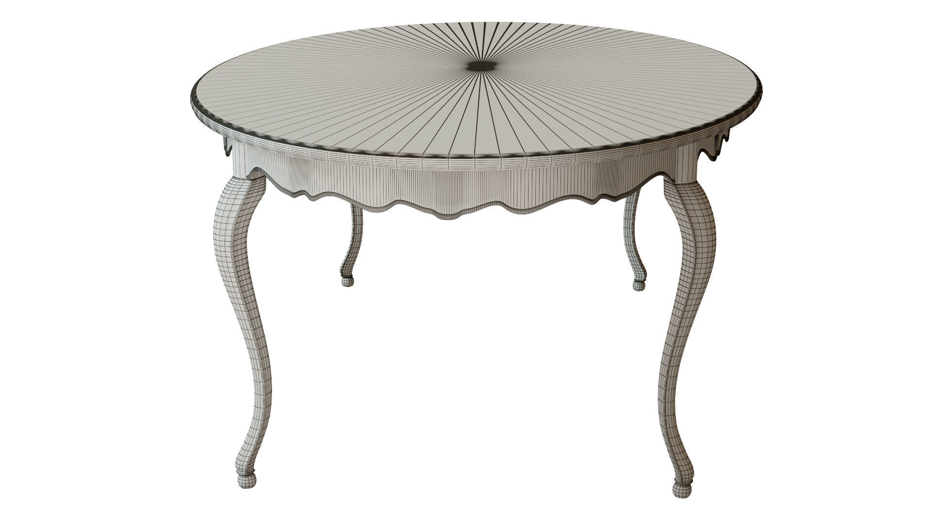 Classic table with inlaid veneer 2400 3D model_15