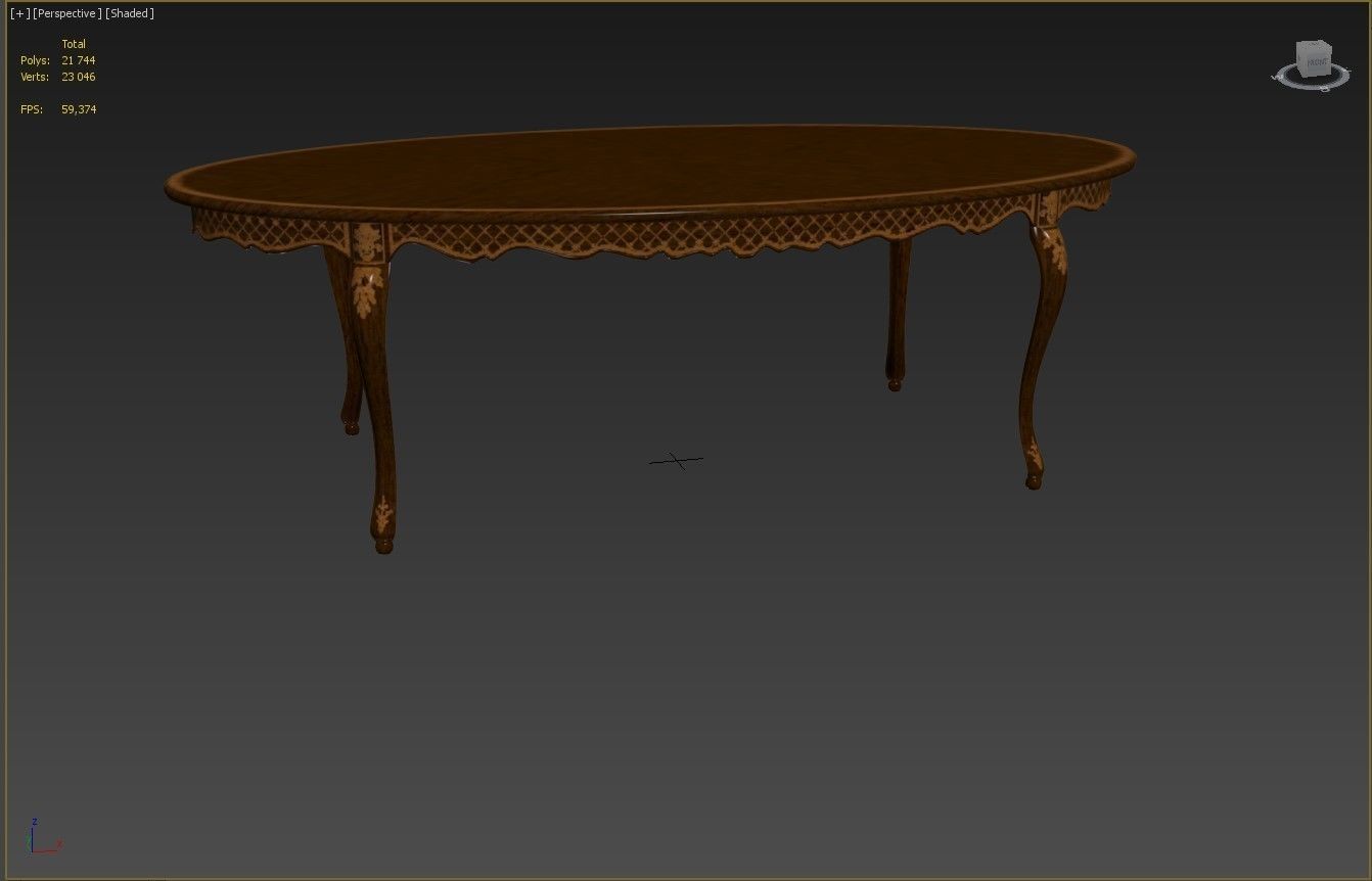 Classic table with inlaid veneer 2400 3D model_18