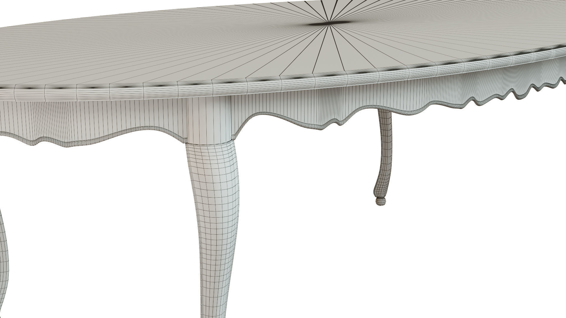 Classic table with inlaid veneer 2400 3D model_13