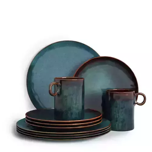 Indigo Organic Reactive Dinnerware 3D model