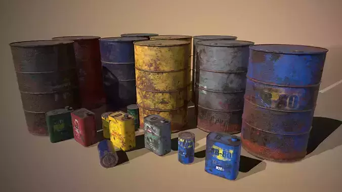 Old - Rust Barrel and Tin Oil