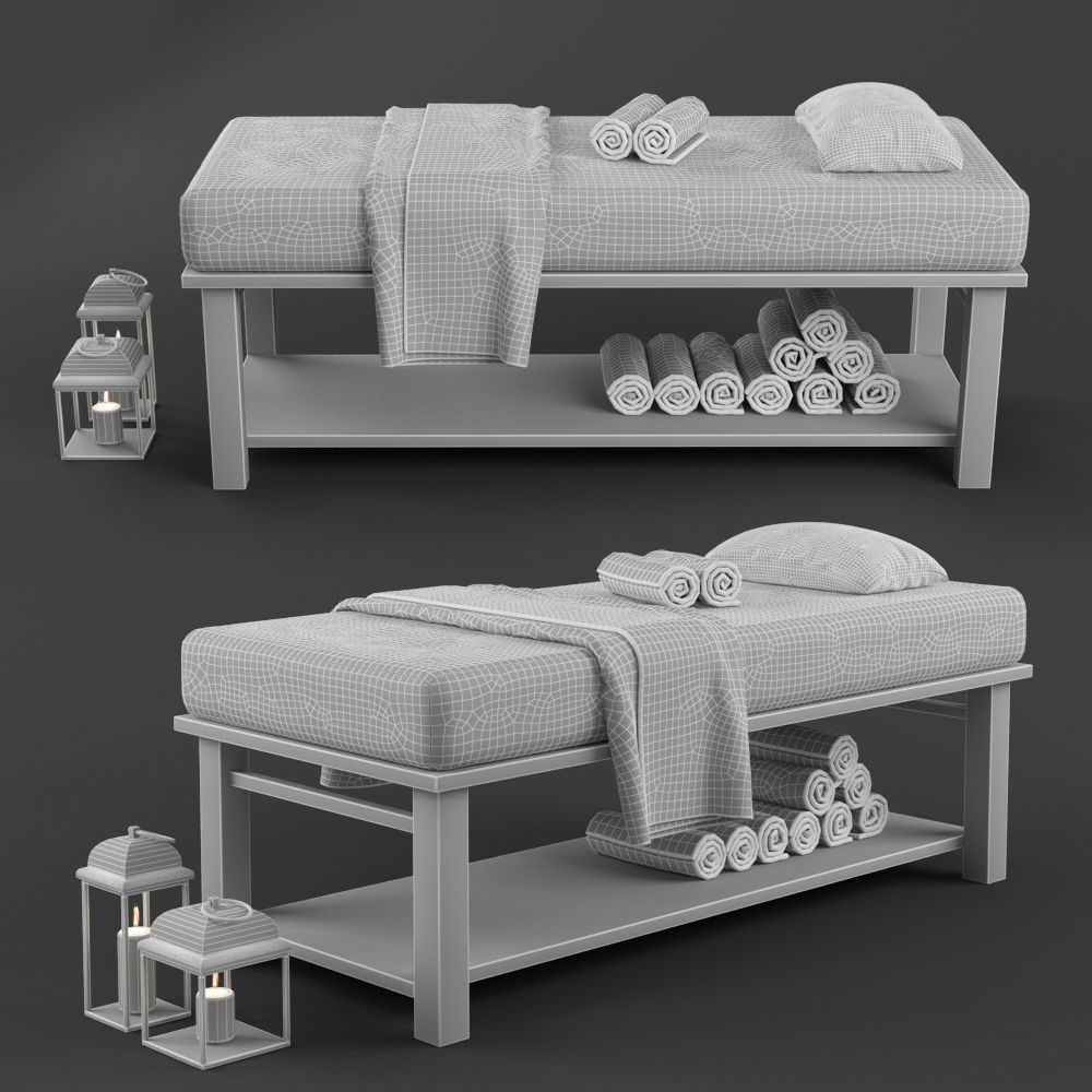 Spa Bed Massage Table 3 3D model_2