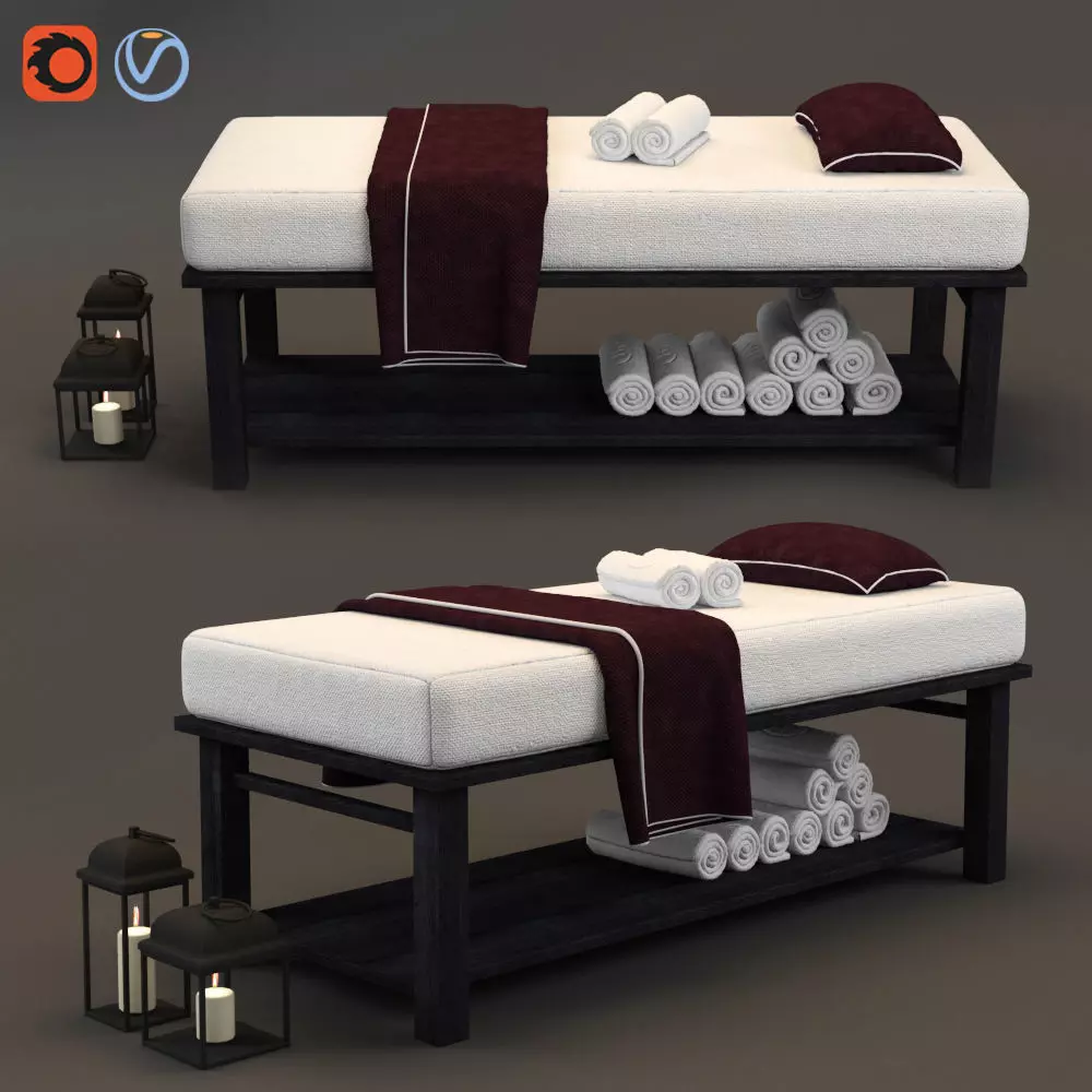Spa Bed Massage Table 3 3D model_0