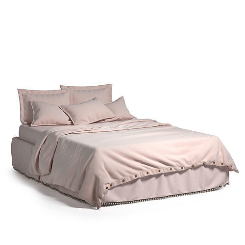 Dusky pink bedding set 3D model