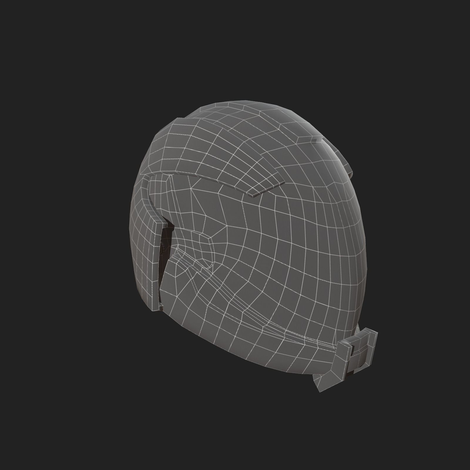 Helmet scifi combat military fantasy  Low-poly 3D model_6