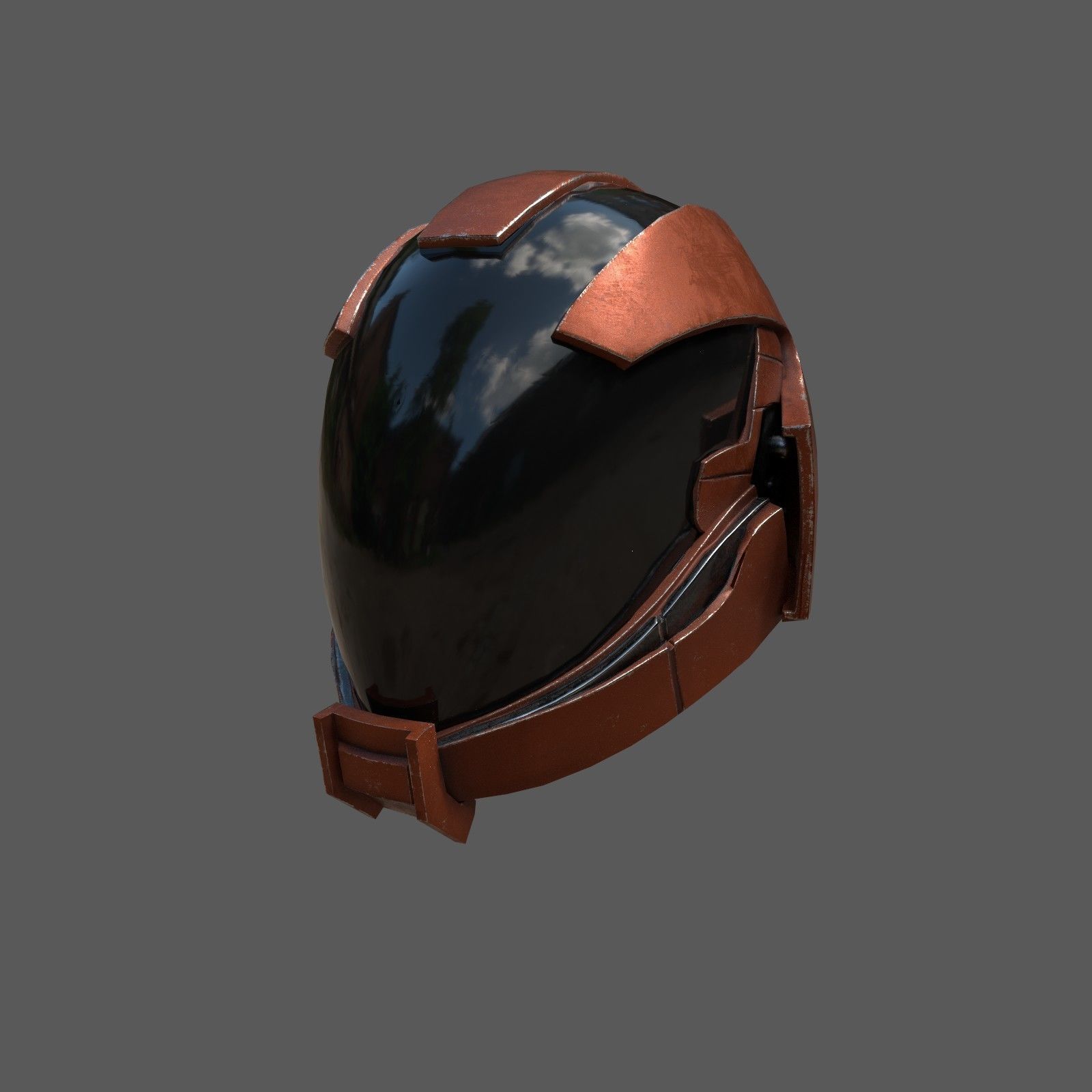 Helmet scifi combat military fantasy  Low-poly 3D model_2