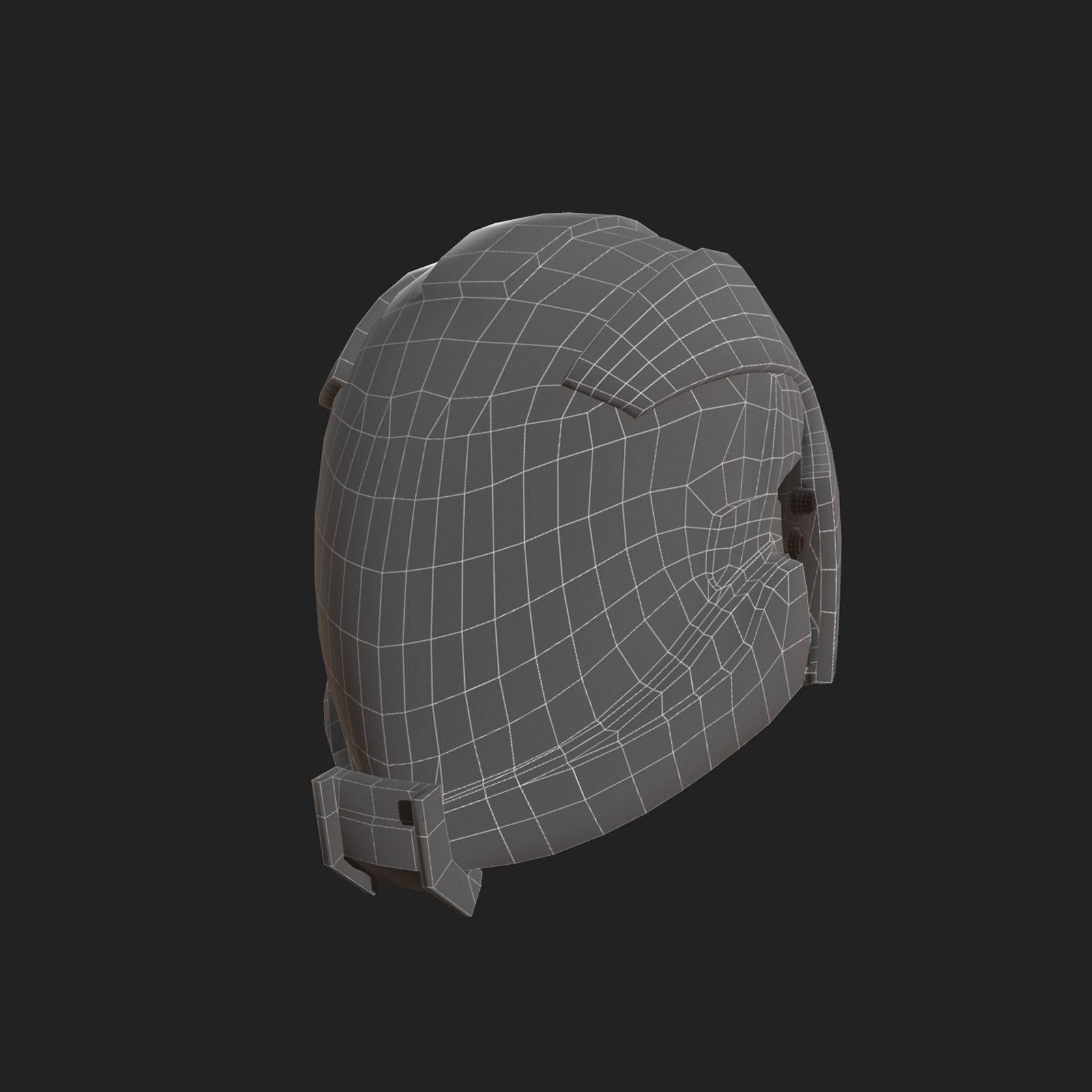 Helmet scifi combat military fantasy  Low-poly 3D model_7